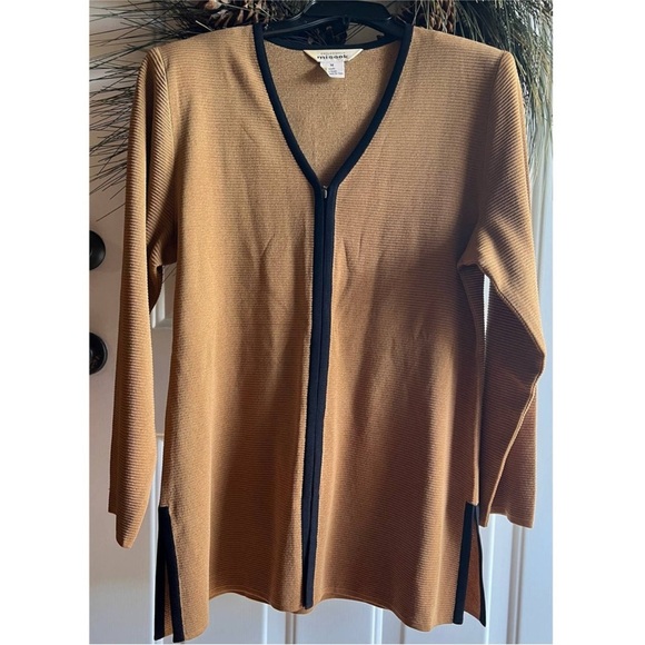 Misook tan knit cardigan size medium - Picture 3 of 11